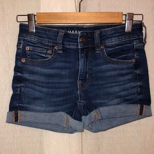 AEO 0 Super Stretch Dark Wash Cuffed Denim Shorts